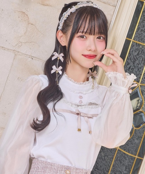 ROJITA（ロジータ）の「デコルテ開きシアースリーブトップス（Tシャツ/カットソー・レディース・ホワイト/ピンク/ブラック・FREE）」の8枚目の写真