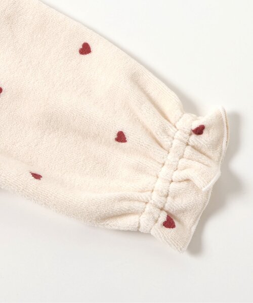 Ampersand（アンパサンド）の「【リンク】ハート柄ふんわりベロアカバーオール（ロンパース・キッズ・アイボリー/ネイビー・60/70/80）」の9枚目の写真