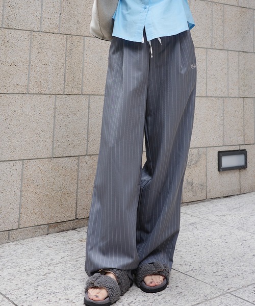 セール】ピンストライプワイドパンツ（スラックス）｜Mela（メラ）の