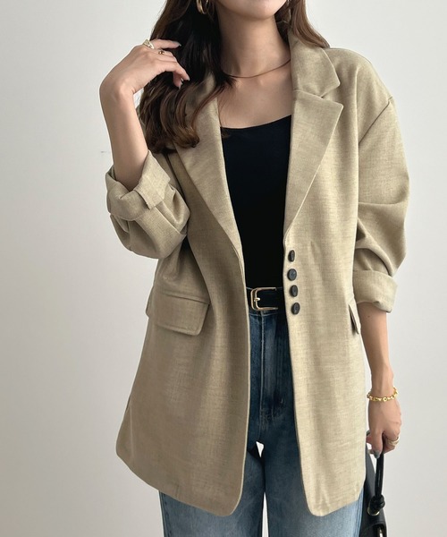 Futier land(フューティアランド)の「テーラードジャケット(テーラードジャケット・レディース・ブラック/ベージュ/モカ・FREE)」の12枚目の写真