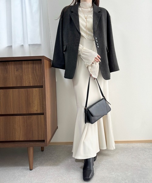 Futier land(フューティアランド)の「テーラードジャケット(テーラードジャケット・レディース・ブラック/ベージュ/モカ・FREE)」の16枚目の写真