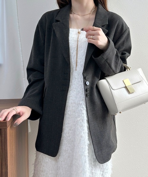 Futier land(フューティアランド)の「テーラードジャケット(テーラードジャケット・レディース・ブラック/ベージュ/モカ・FREE)」の17枚目の写真