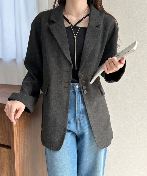 Futier land(フューティアランド)の「テーラードジャケット(テーラードジャケット・レディース・ブラック/ベージュ/モカ・FREE)」の21枚目の写真