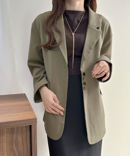 Futier land(フューティアランド)の「テーラードジャケット(テーラードジャケット・レディース・ブラック/ベージュ/モカ・FREE)」の5枚目の写真