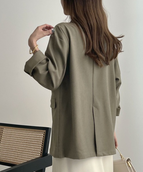 Futier land(フューティアランド)の「テーラードジャケット(テーラードジャケット・レディース・ブラック/ベージュ/モカ・FREE)」の9枚目の写真