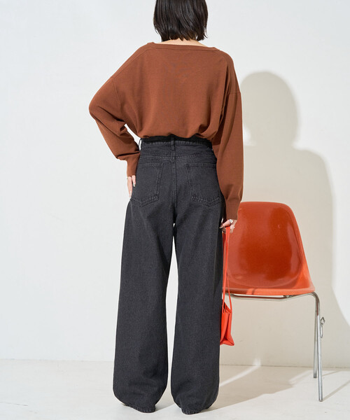 FREAK'S STORE（フリークスストア）の「限定展開　ストレート ルーズ デニム（デニムパンツ・レディース・ブラック/ブルー/ネイビー・27/26/25/24）」の21枚目の写真