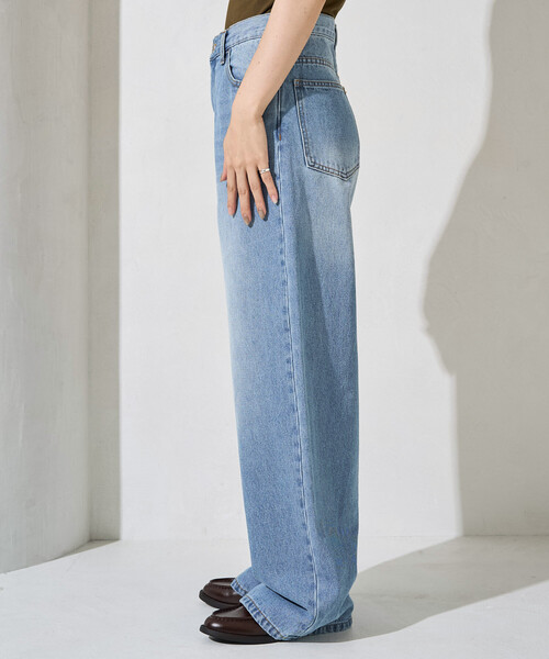 FREAK'S STORE（フリークスストア）の「限定展開　ストレート ルーズ デニム（デニムパンツ・レディース・ブラック/ブルー/ネイビー・27/26/25/24）」の6枚目の写真