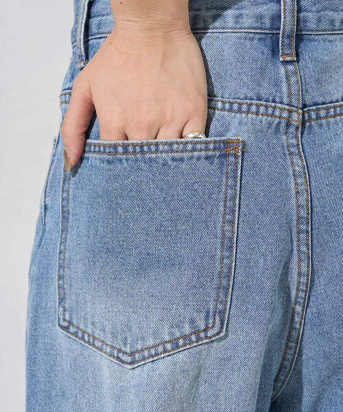 FREAK'S STORE（フリークスストア）の「限定展開　ストレート ルーズ デニム（デニムパンツ・レディース・ブラック/ブルー/ネイビー・27/26/25/24）」の10枚目の写真