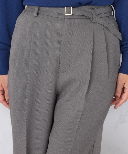 GALLORIA（ギャローリア）の「共ベルト付きワイドパンツ（その他パンツ・レディース・ブラウン/グレー/チャコールグレー・S/M/L/LL）」の9枚目の写真