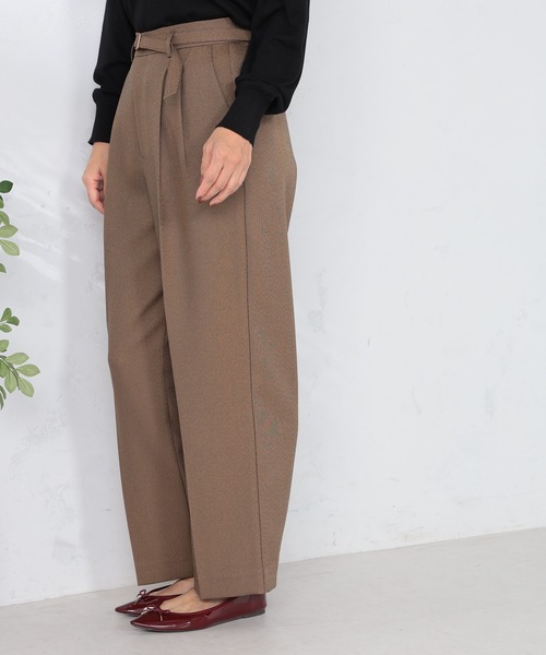 GALLORIA（ギャローリア）の「共ベルト付きワイドパンツ（その他パンツ・レディース・ブラウン/グレー/チャコールグレー・S/M/L/LL）」の12枚目の写真