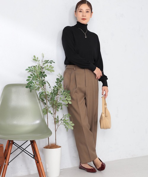 GALLORIA（ギャローリア）の「共ベルト付きワイドパンツ（その他パンツ・レディース・ブラウン/グレー/チャコールグレー・S/M/L/LL）」の15枚目の写真