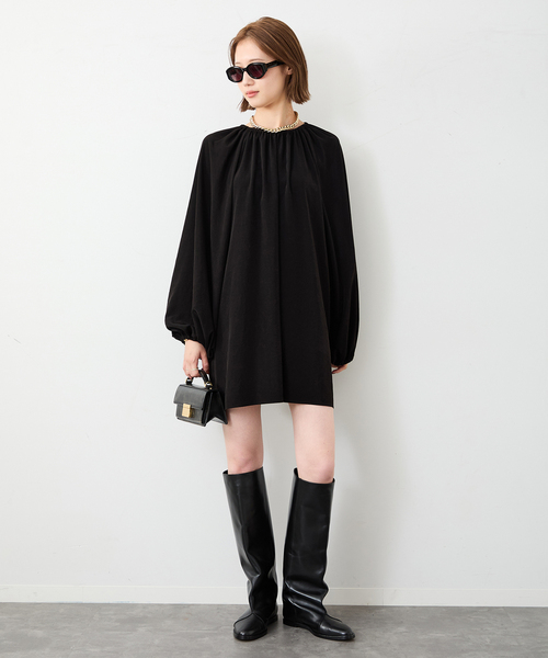 Volume Sleeve ミニドレス（ワンピース）｜Deuxieme Classe