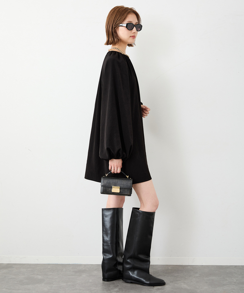 Volume Sleeve ミニドレス（ワンピース）｜Deuxieme Classe