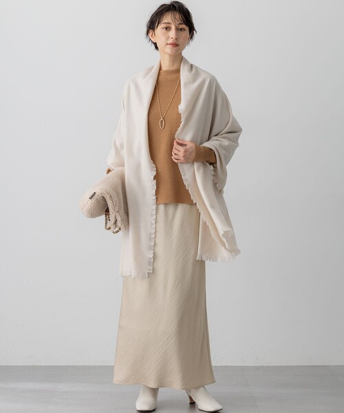 23区 S(ニジュウサンクチイサイサイズ)の「【洗える】ウールカシミヤラメ ドルマンスリーブ ニット(ニット/セーター・レディース・スモーキーグリーン系/グレー系/アイボリー系/黄土色系・32)」の21枚目の写真