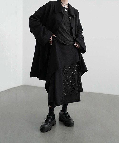 chuclla(チュクラ)の「【CHENTAITAI】 ベルトスリーブショートコート CTW25a018(その他アウター・レディース・グレー/ブラック・S)」の7枚目の写真