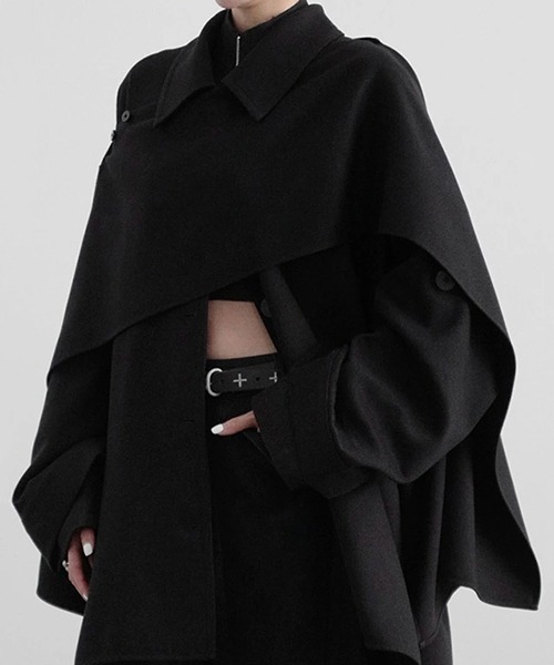 chuclla(チュクラ)の「【CHENTAITAI】 ベルトスリーブショートコート CTW25a018(その他アウター・レディース・グレー/ブラック・S)」の8枚目の写真