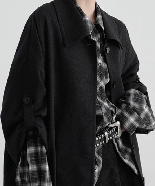 chuclla(チュクラ)の「【CHENTAITAI】 ベルトスリーブショートコート CTW25a018(その他アウター・レディース・グレー/ブラック・S)」の11枚目の写真