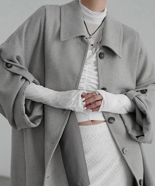 chuclla(チュクラ)の「【CHENTAITAI】 ベルトスリーブショートコート CTW25a018(その他アウター・レディース・グレー/ブラック・S)」の13枚目の写真