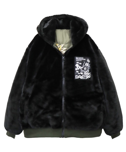 PANDIESTA（パンディエスタ）の「熊猫昇龍リバーシブルMA-1（ブルゾン・メンズ・ブラック/カーキ・M/L）」の12枚目の写真