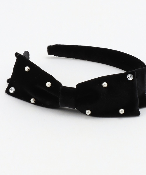 mezzo piano Junior(メゾピアノジュニア)の「リボン&パールカチューシャ♪(その他ヘアアクセサリー・キッズ・ブラック・F)」の2枚目の写真