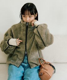 CIAOPANIC TYPY | 【ぬくかる】2WAYふわボアスタンドジャケット(ブルゾン)