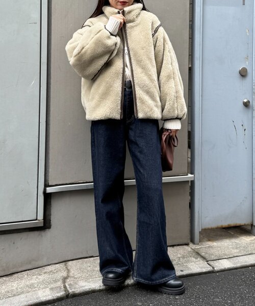 ぬくかる】2WAYふわボアスタンドジャケット（ブルゾン）｜CIAOPANIC