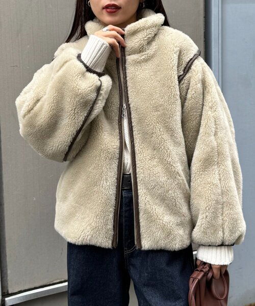 ぬくかる】2WAYふわボアスタンドジャケット（ブルゾン）｜CIAOPANIC