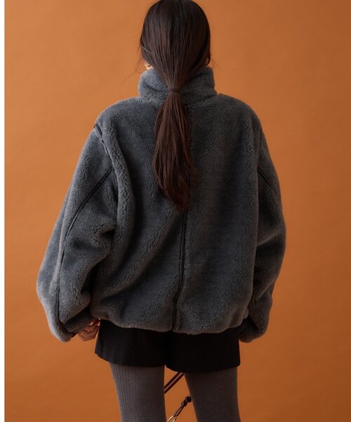 セール】【ぬくかる】2WAYふわボアスタンドジャケット（ブルゾン