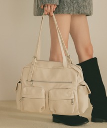 VANNIE U | フェイクレザーメニーアウトポケットバッグ(トートバッグ)