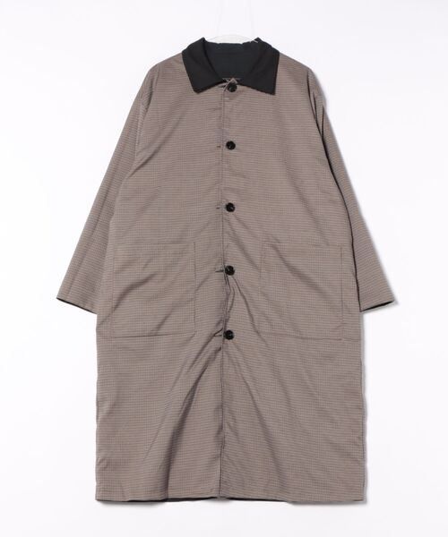 Revo.（レボ）の「Revo. コーデュロイ襟 ポリピーチツイル リバーシブル ステンカラーコート（ステンカラーコート・メンズ・ブラック/オリーブ/アイボリー・2/1）」の19枚目の写真