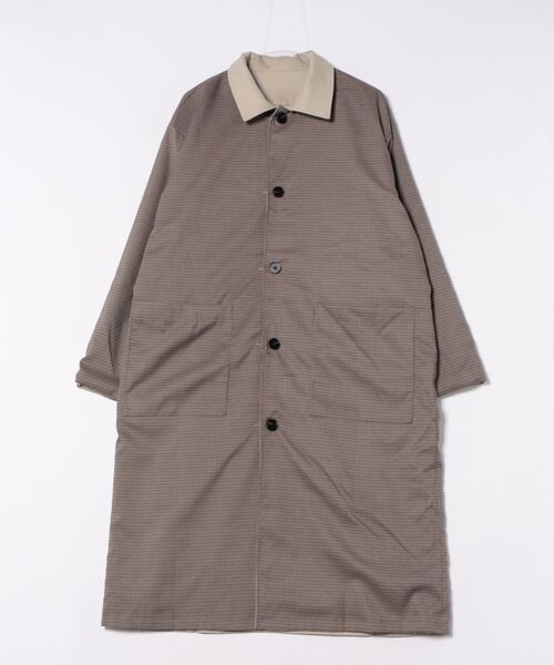 Revo.（レボ）の「Revo. コーデュロイ襟 ポリピーチツイル リバーシブル ステンカラーコート（ステンカラーコート・メンズ・ブラック/オリーブ/アイボリー・2/1）」の18枚目の写真