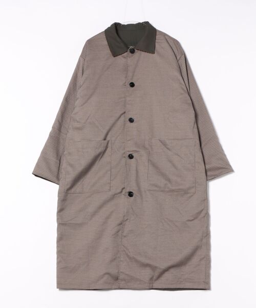 Revo.（レボ）の「Revo. コーデュロイ襟 ポリピーチツイル リバーシブル ステンカラーコート（ステンカラーコート・メンズ・ブラック/オリーブ/アイボリー・2/1）」の20枚目の写真