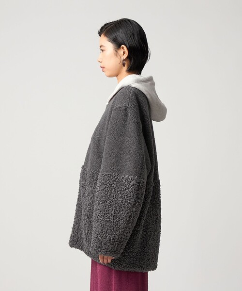 CITEN（シテン）の「＜CITEN＞ボア切り替えライトブルゾン（その他アウター・レディース・オフホワイト/ダークグレー・S/M）」の8枚目の写真