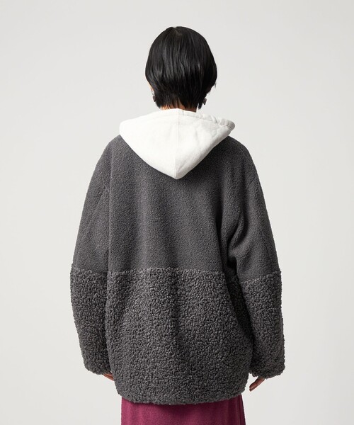 CITEN（シテン）の「＜CITEN＞ボア切り替えライトブルゾン（その他アウター・レディース・オフホワイト/ダークグレー・S/M）」の9枚目の写真