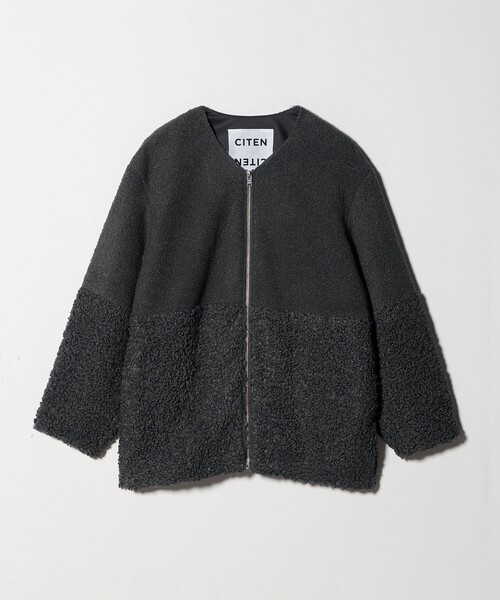 CITEN（シテン）の「＜CITEN＞ボア切り替えライトブルゾン（その他アウター・レディース・オフホワイト/ダークグレー・S/M）」の10枚目の写真
