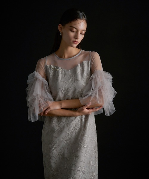 Pearl motif embroidery dress（ドレス）｜LE'RURE（リルアー）の