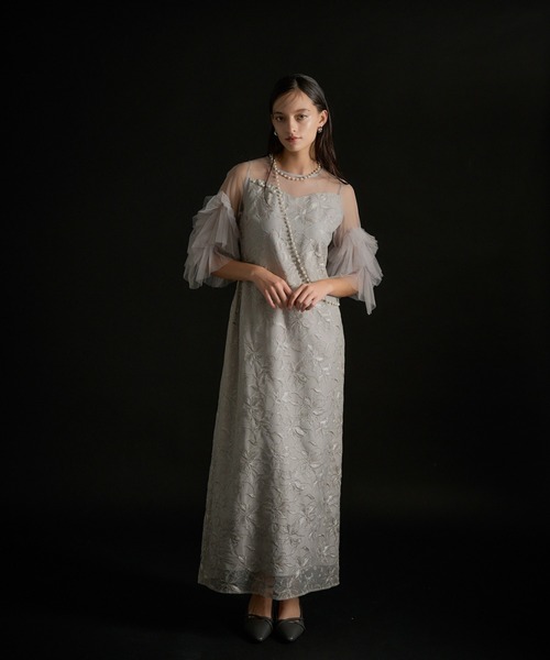 【LE'RURE】 Pearl motif embroidery dress Pearl motif embroidery dress（ドレス）｜LE'RURE（リルアー）の
