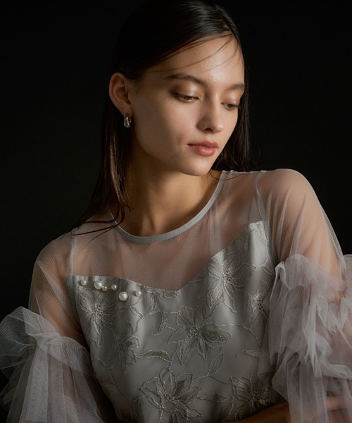 Pearl motif embroidery dress（ドレス）｜LE'RURE（リルアー）の