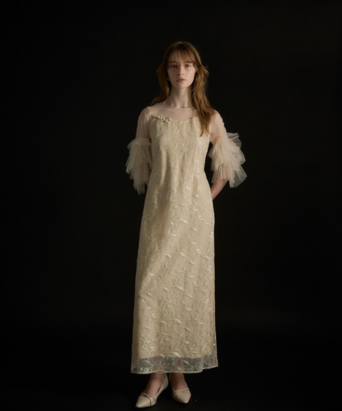 Pearl motif embroidery dress（ドレス）｜LE'RURE（リルアー）の