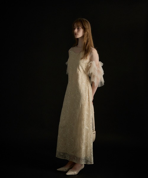 LE'RURE(リルアー)の「Pearl motif embroidery dress(ドレス・レディース・グレー/ブラック/ベージュ・SMALL/MEDIUM/M-Long)」の22枚目の写真