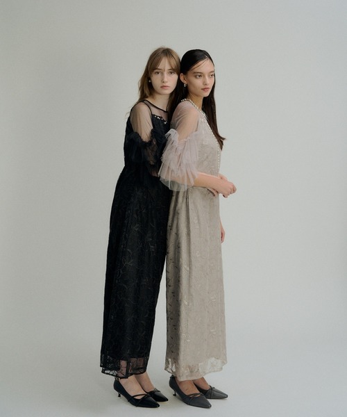 Pearl motif embroidery dress（ドレス）｜LE'RURE（リルアー）の