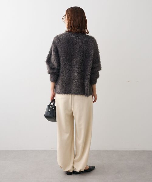 Green　Parks（グリーンパークス）の「シャギーVネックカーディガン（カーディガン/ボレロ・レディース・グレー/ホワイト系その他2/グレイッシュベージュ/ボルドー・FREE）」の7枚目の写真