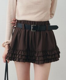 mline | [mline]ベルト付き フリルティアードミニスカ(スカート)
