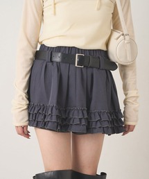 mline | [mline]ベルト付き フリルティアードミニスカ(スカート)