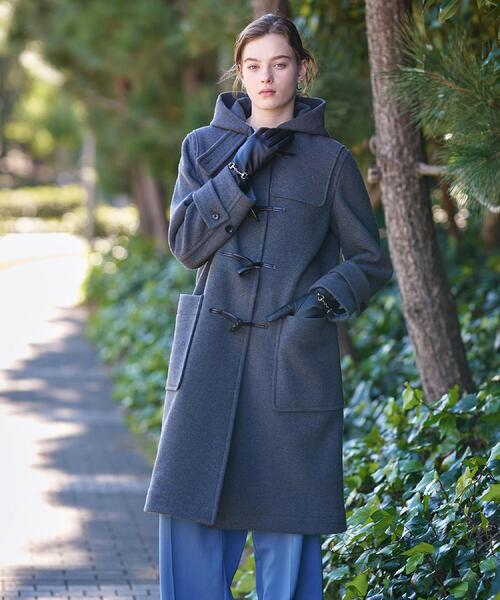 DRESSTERIOR（ドレステリア）の「Superfineリサイクルメルトンダッフルコート（ダッフルコート・レディース・ライトブルー/ダークグレー・38/36/34）」の6枚目の写真