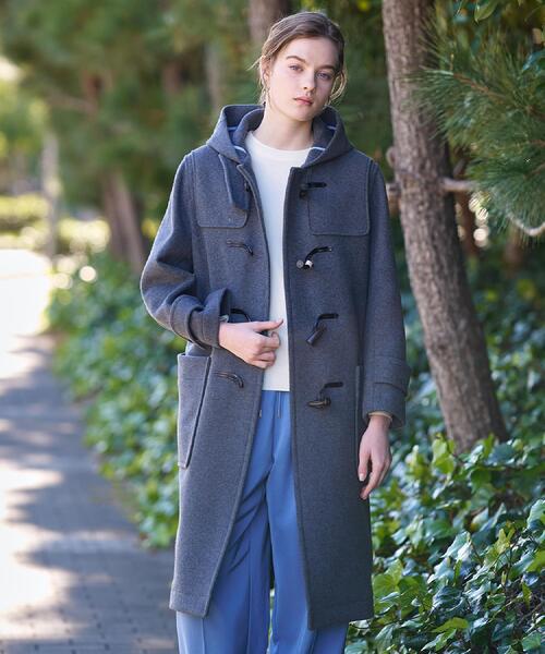 DRESSTERIOR（ドレステリア）の「Superfineリサイクルメルトンダッフルコート（ダッフルコート・レディース・ライトブルー/ダークグレー・38/36/34）」の7枚目の写真