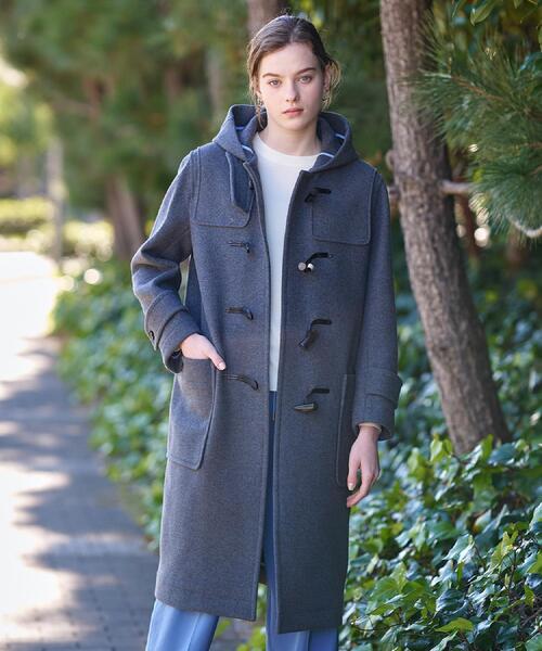 DRESSTERIOR（ドレステリア）の「Superfineリサイクルメルトンダッフルコート（ダッフルコート・レディース・ライトブルー/ダークグレー・38/36/34）」の8枚目の写真