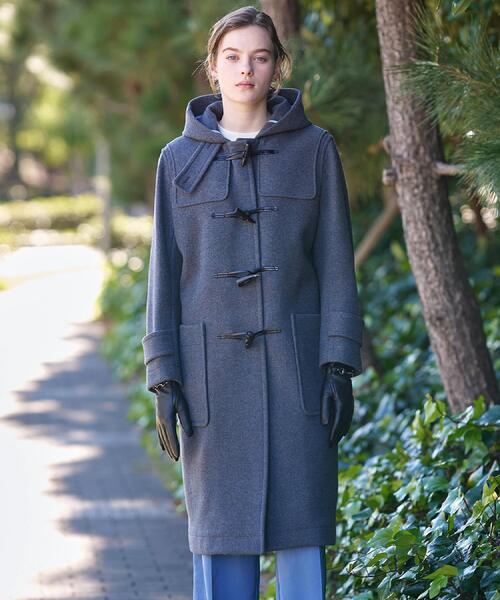 DRESSTERIOR（ドレステリア）の「Superfineリサイクルメルトンダッフルコート（ダッフルコート・レディース・ライトブルー/ダークグレー・38/36/34）」の10枚目の写真