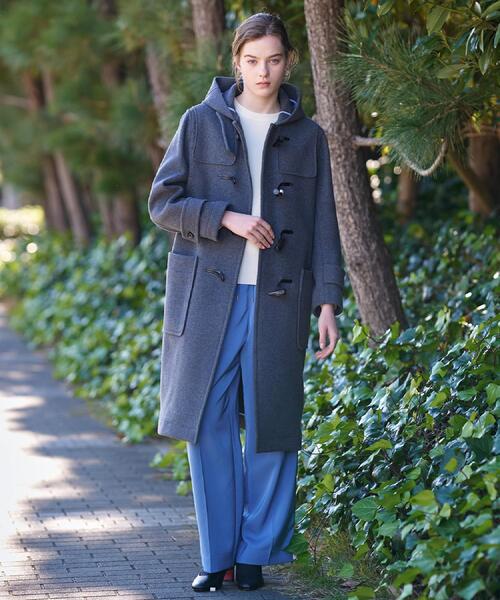 DRESSTERIOR（ドレステリア）の「Superfineリサイクルメルトンダッフルコート（ダッフルコート・レディース・ライトブルー/ダークグレー・38/36/34）」の13枚目の写真