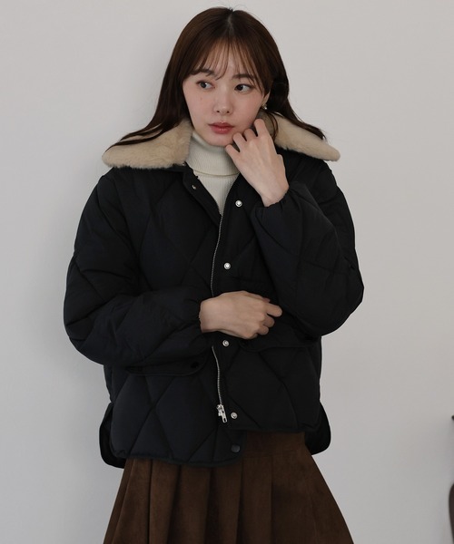 BURBERRY LONDON ファー襟付きキルティングダウンジャケット セール】ファー襟キルティングジャケット（ダウンジャケット/コート